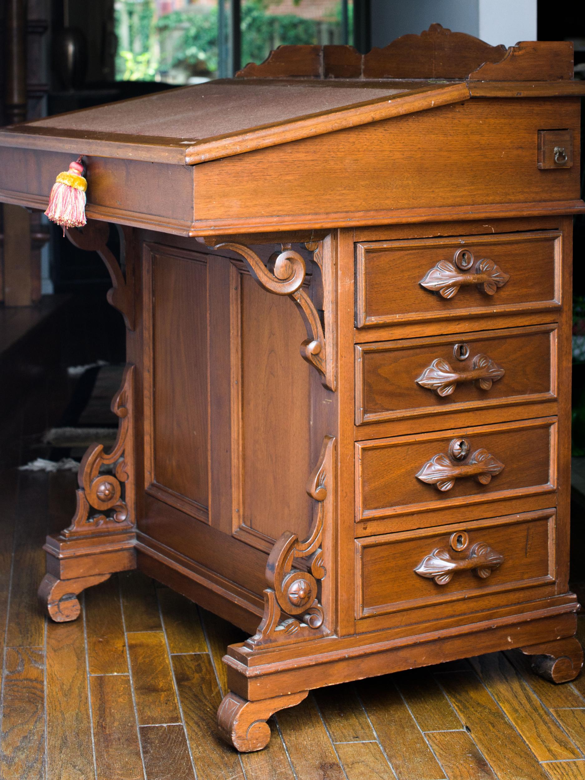 Mitchell inherited a Davenport captain’s desk that had been in his family for more than 100 years