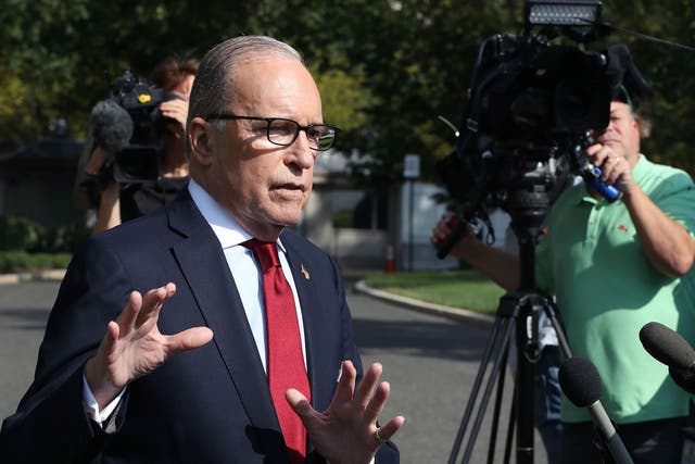 Larry Kudlow spoke on the drive of the White House