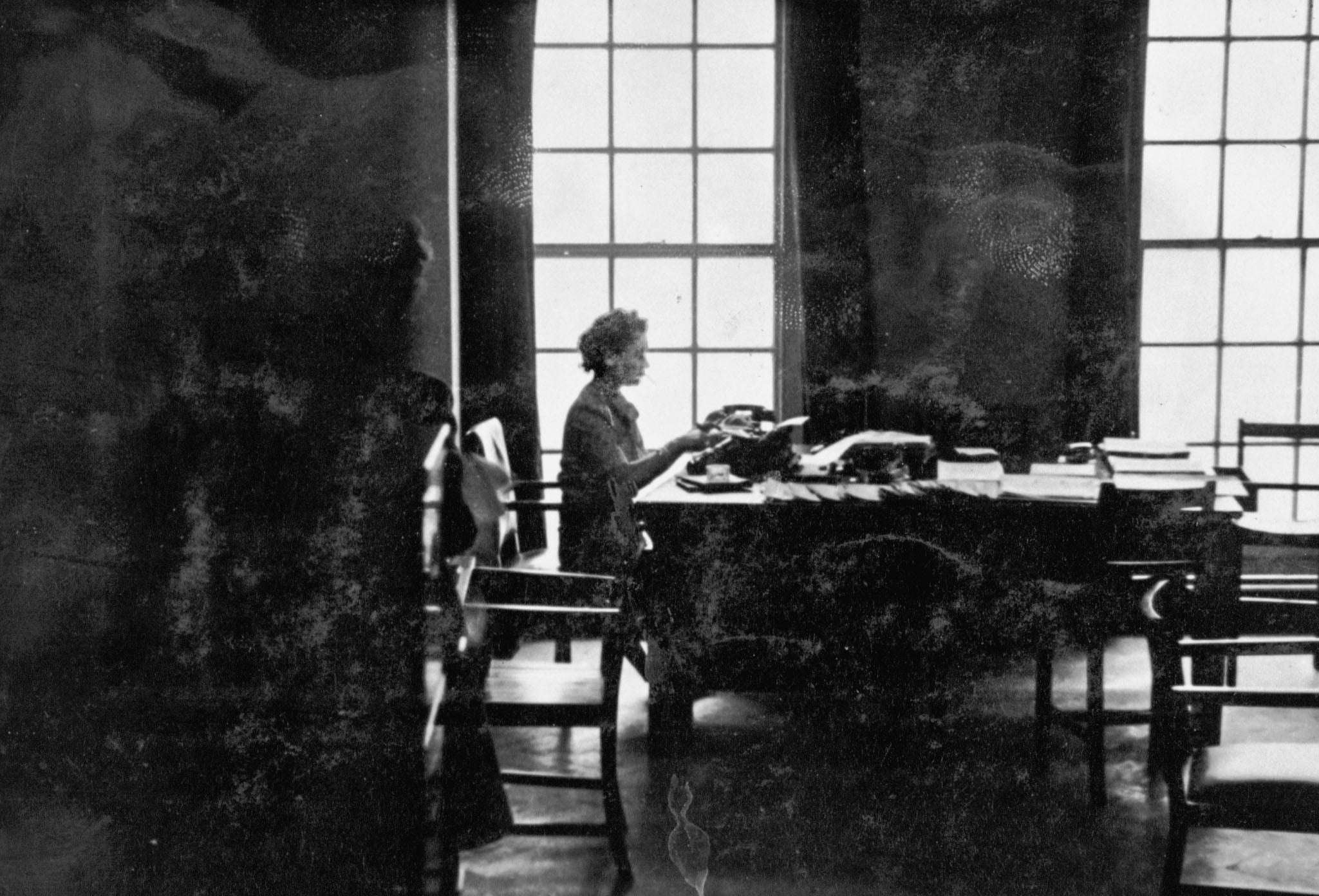 Gertie at her desk in the London branch of the OSS in 1943