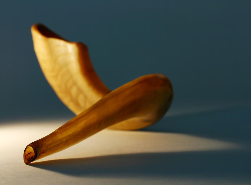 The shofar, an ancient musical instrument, is blown in synagogue on Yom Kippur 