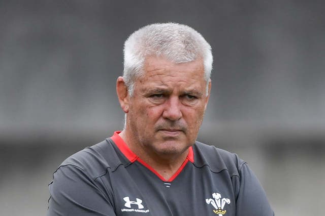 Gatland watches on during Wales training