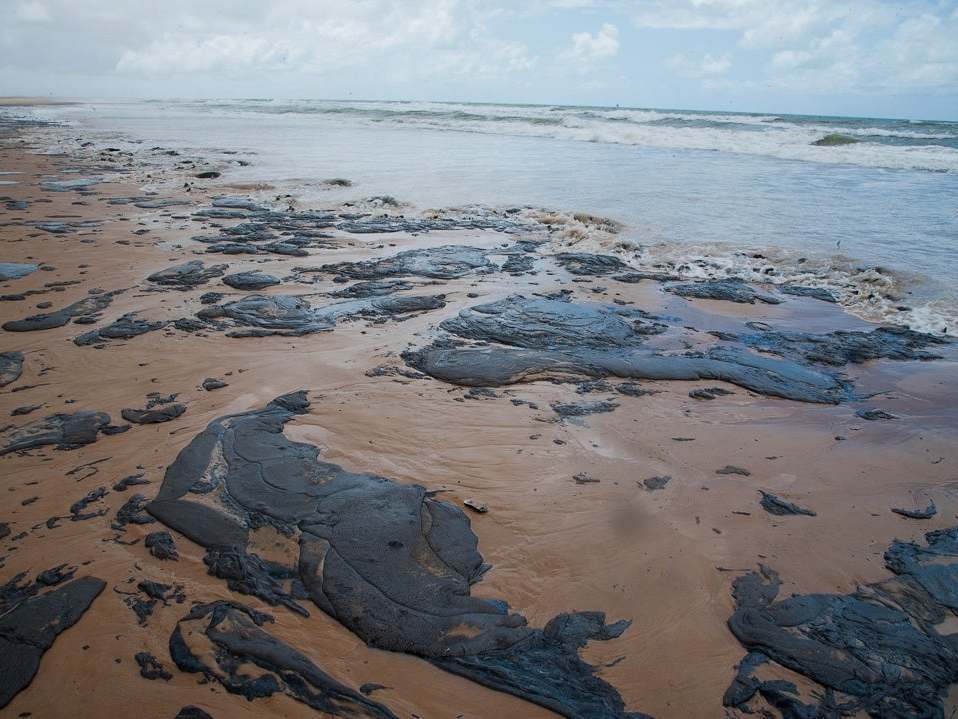 A beach in Brazil's Sergipe state (pictured) is one among over a hundred to have been hit by the mysterious oil spill