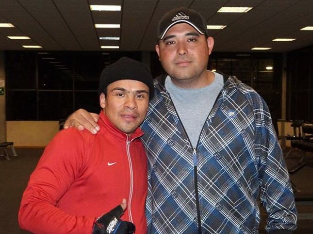 Angel Heredia (r) with Mexican boxer Juan Manuel Marquez (l) in Las Vegas, 2011 (Instagram/angel_memo_heredia)