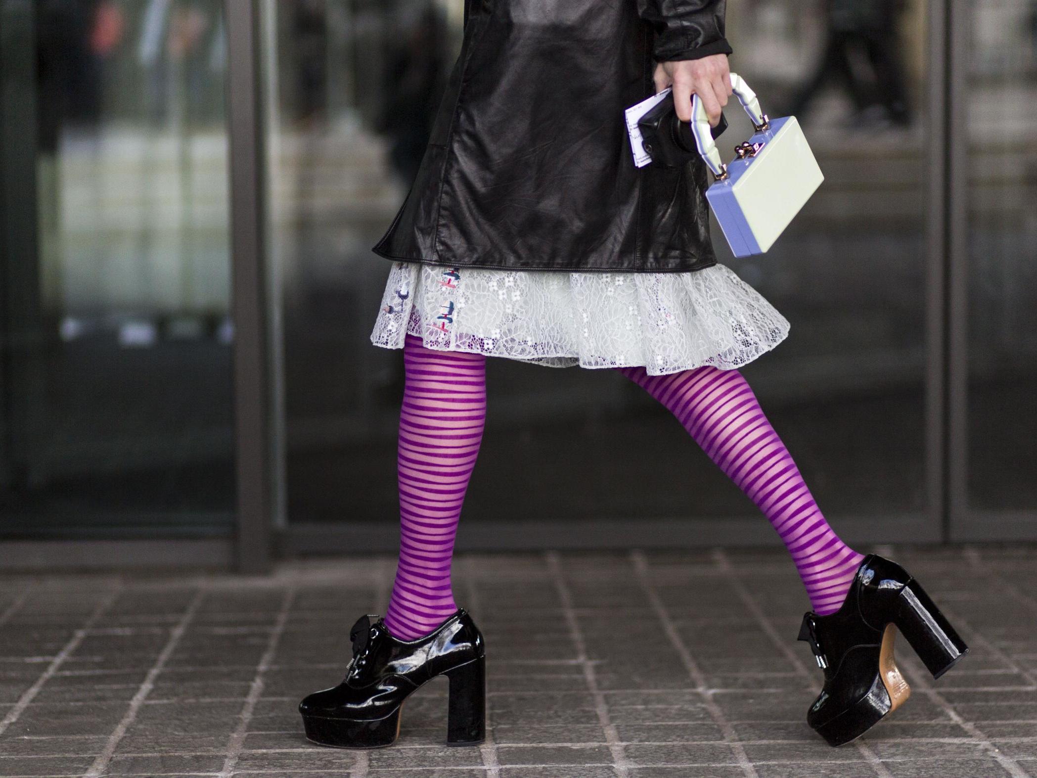 Tights were all the craze at both London and Paris fashion week events