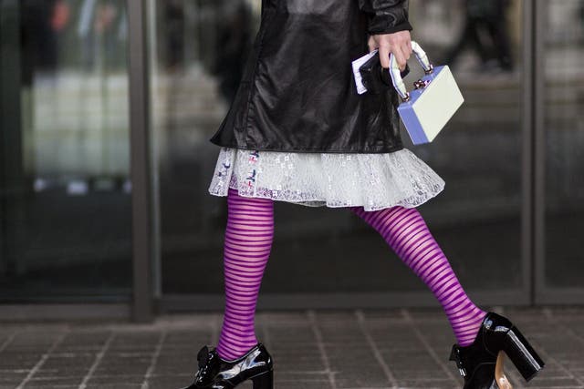Tights were all the craze at both London and Paris fashion week events
