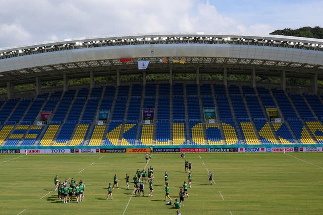 Ireland were unhappy with the state of the surface after training in Fukuoka on Friday