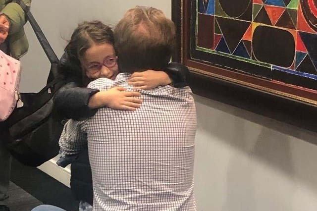 Handout photo issued from the office of Tulip Siddiq MP of Richard Ratcliffe with his five-year-old daughter Gabriella Zaghari-Ratcliffe