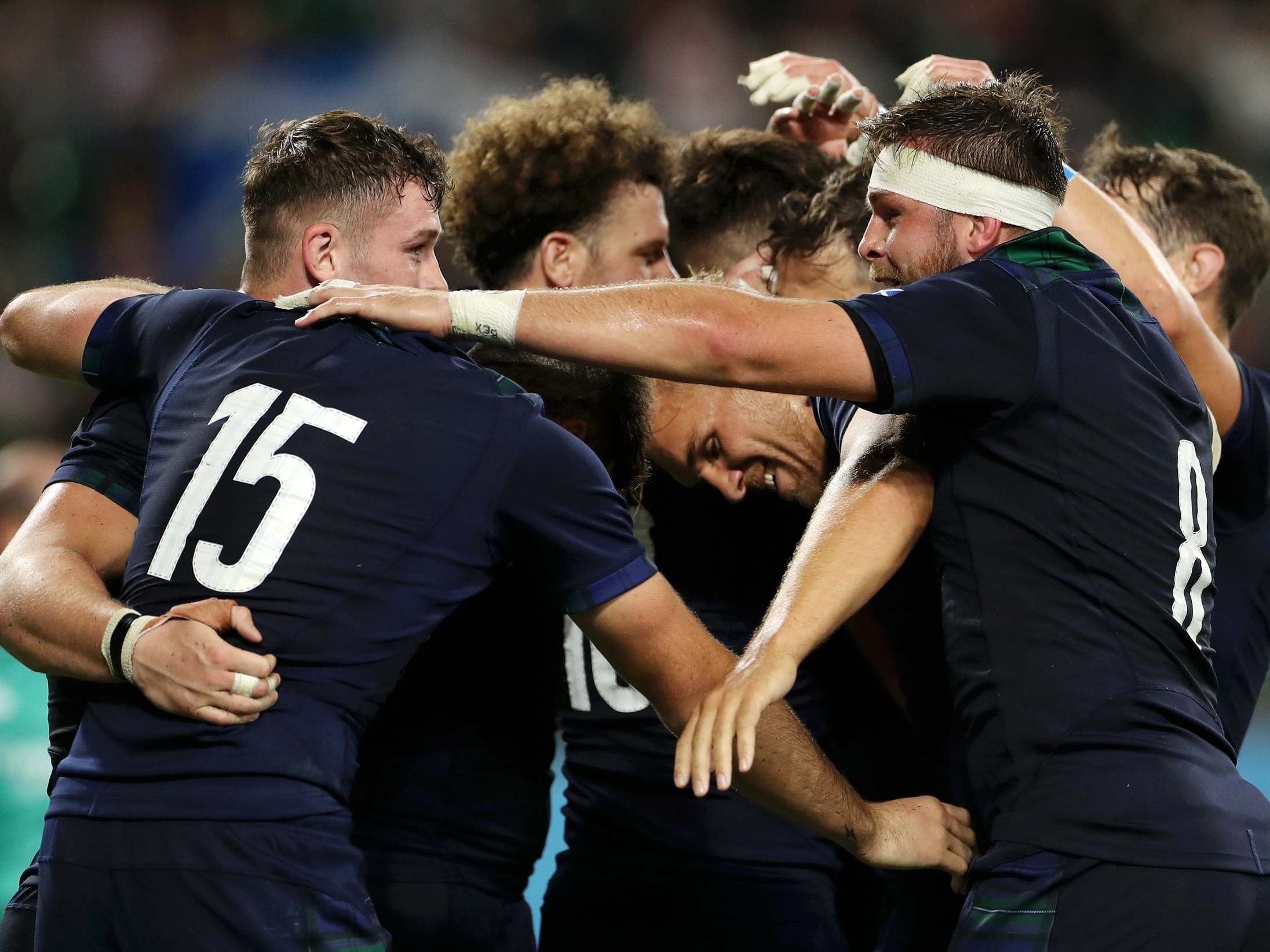 Scotland players celebrate victory