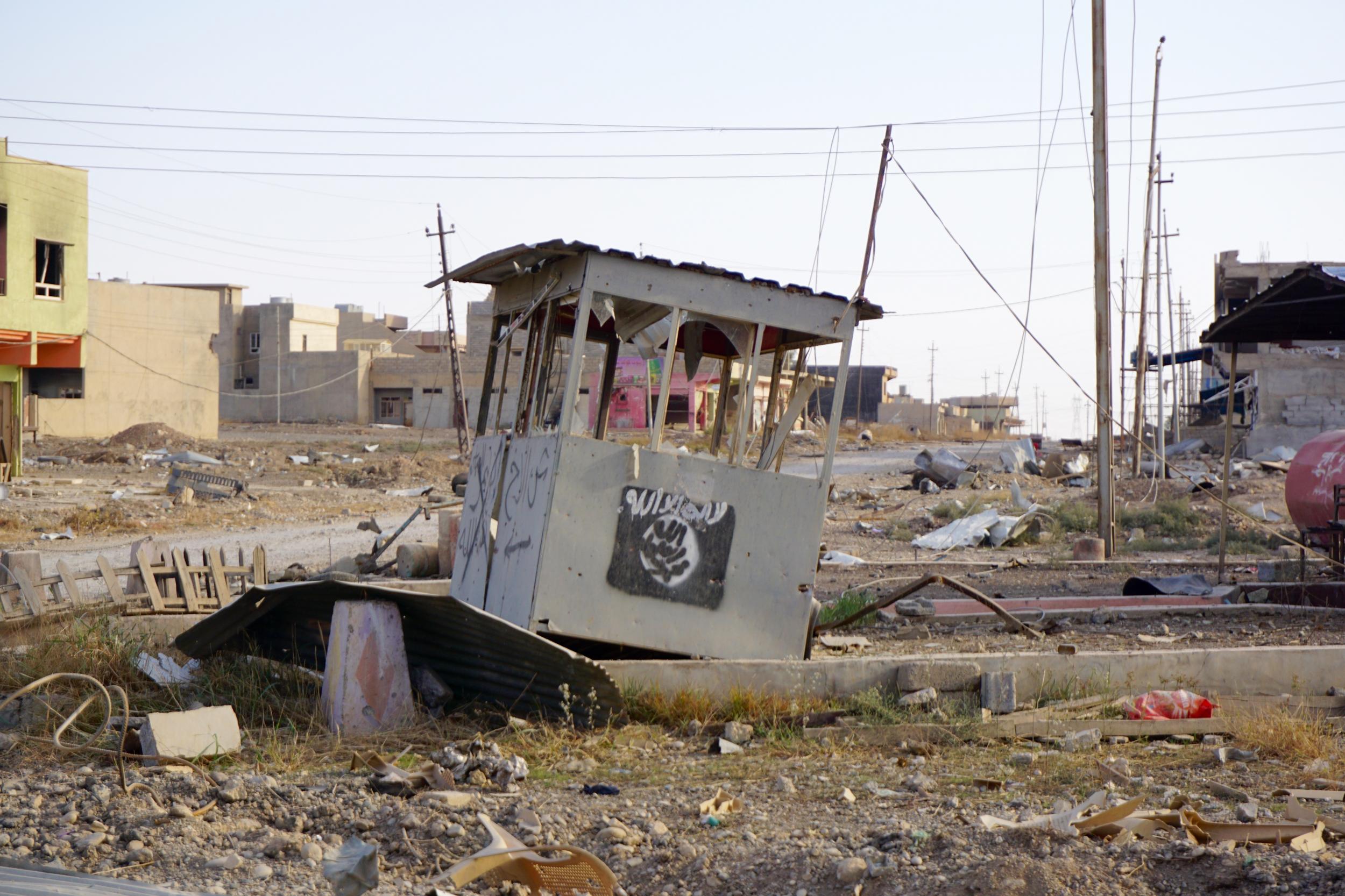 A former Isis watchtower in Mosul