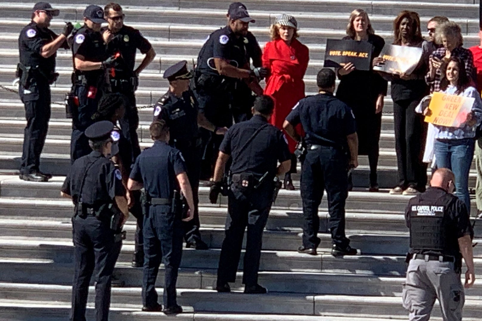 Jane Fonda arrested during climate change protest at Capitol Hill - The Independent