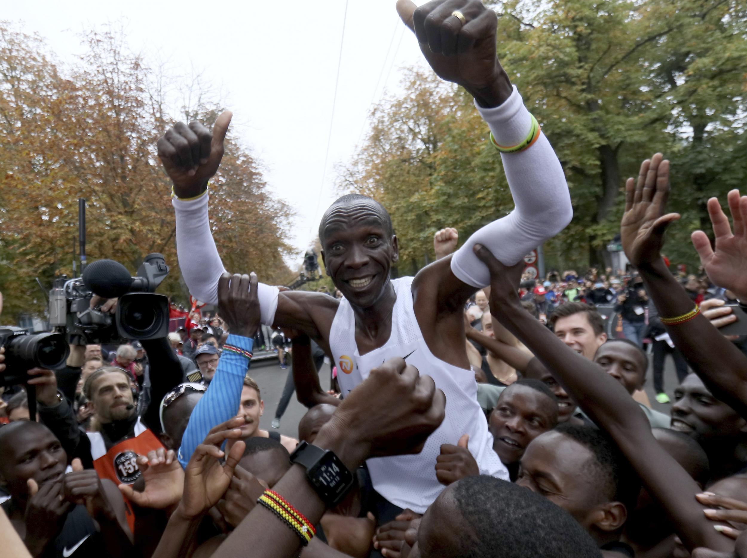 Eliud Kipchoge breaks two-hour marathon barrier to make sporting history &ndash; in 50 glorious photographs