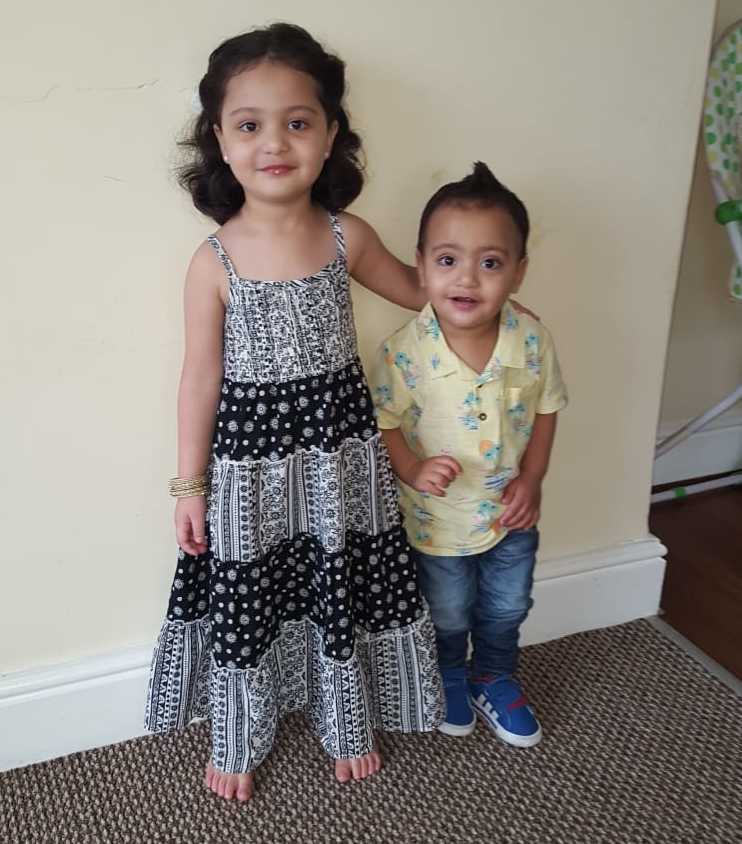 Mr Pasha’s children, Wania, aged four, and Yusuf, aged two