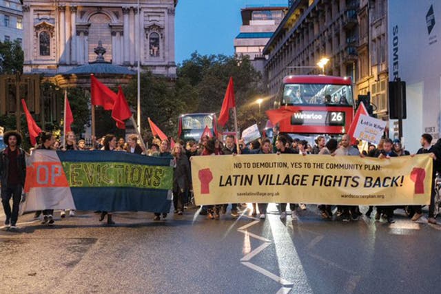 A march against the changes to the ‘Latin Village’ market