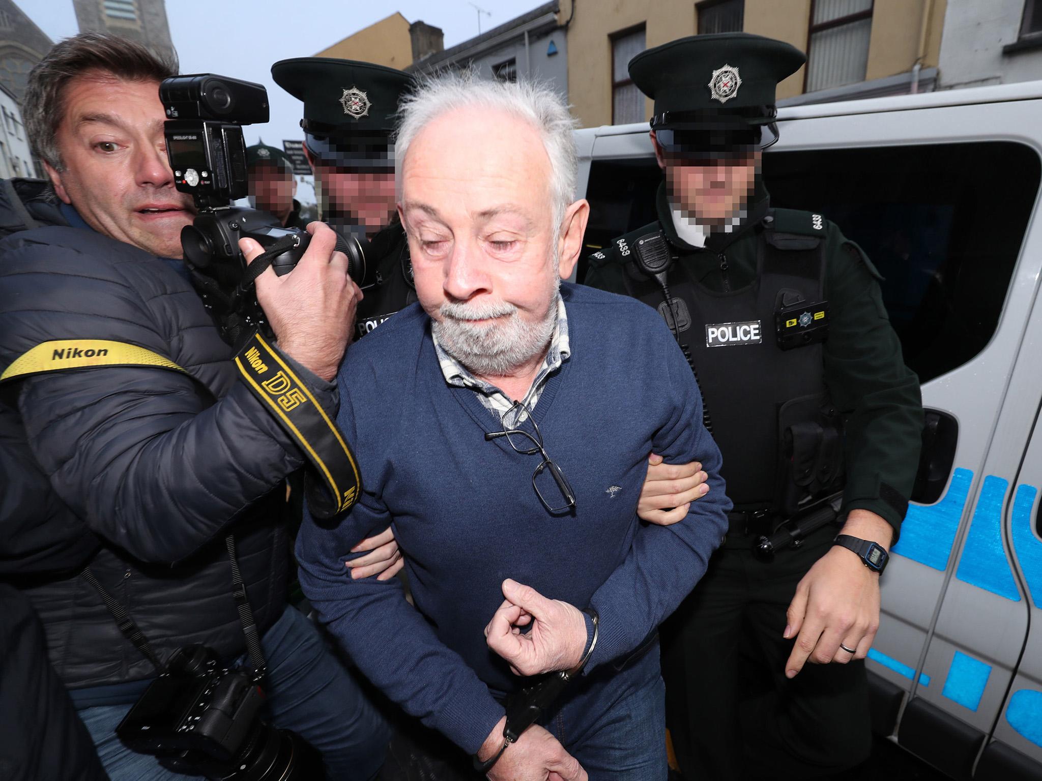 Downey arriving at Omagh Magistrates’ Court on Saturday