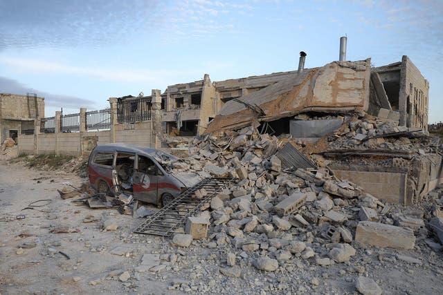 Kafr Nabl hospital (pictured) was targeted in a Russian airstrike on 5 May