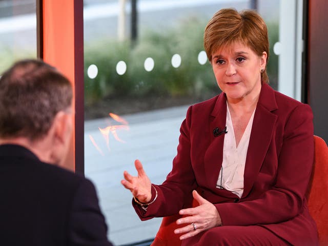 The Scottish National Party revealed her intentions on The Andrew Marr Show on Sunday