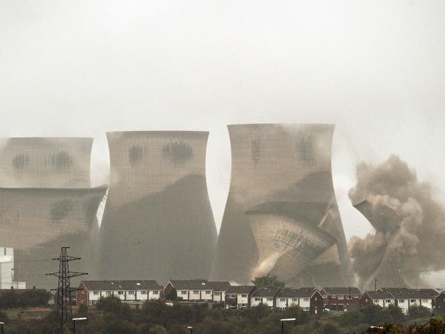 Five out of the eight towers that once stood at Ferrybridge have now been demolished