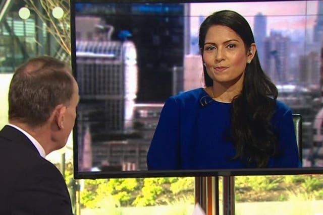Priti Patel on the BBC's 'Andrew Marr Show' on 13 October 2019