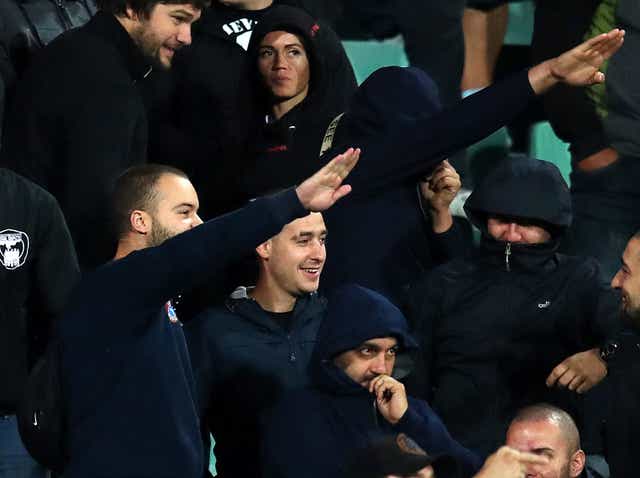 Bulgaria fans make Nazi salutes during Monday’s Euro 2020 qualifier in Sofia