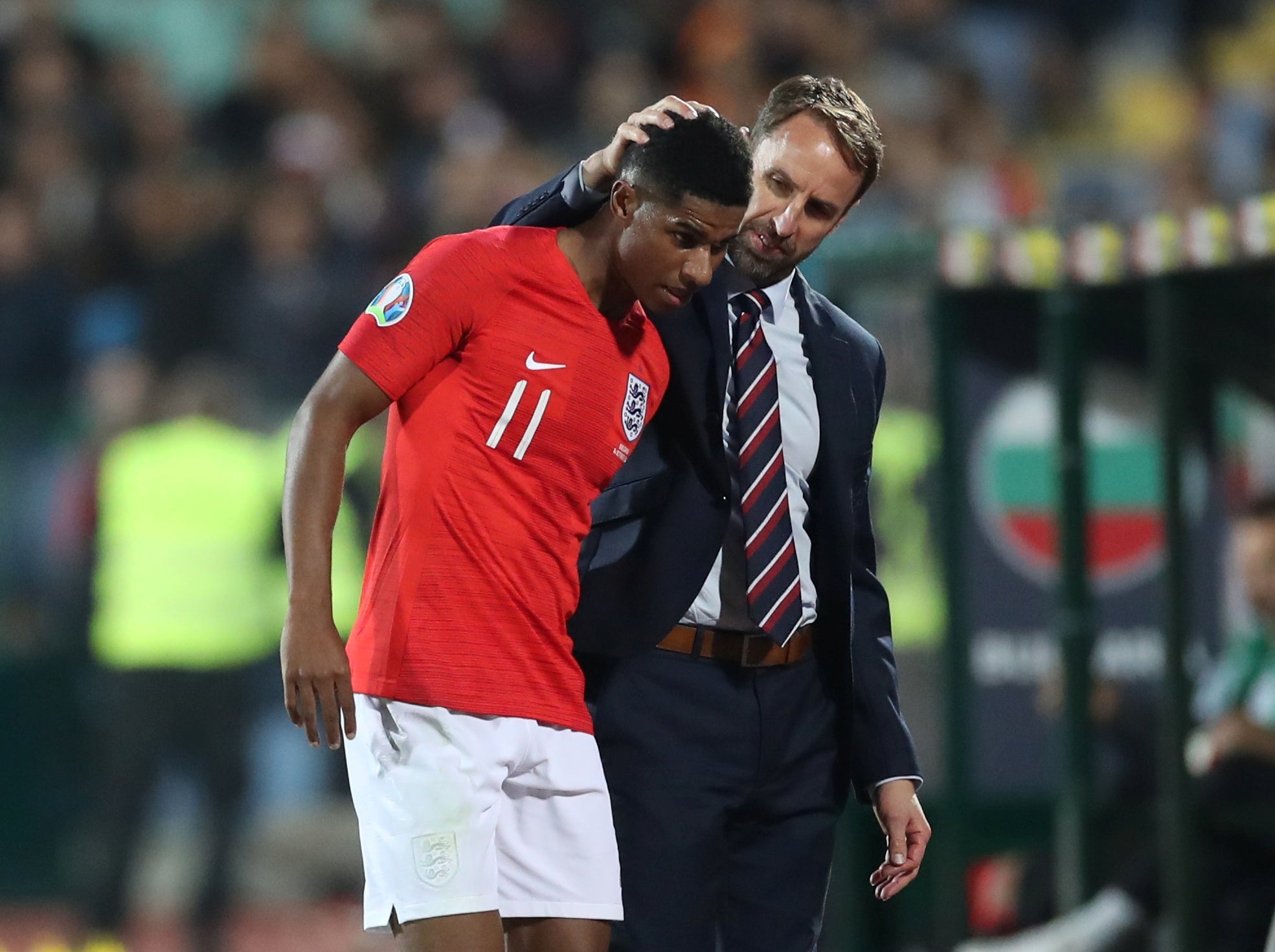 Gareth Southgate consoles Marcus Rashford