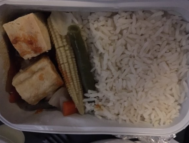 A British Airways vegetarian meal left one passenger disappointed