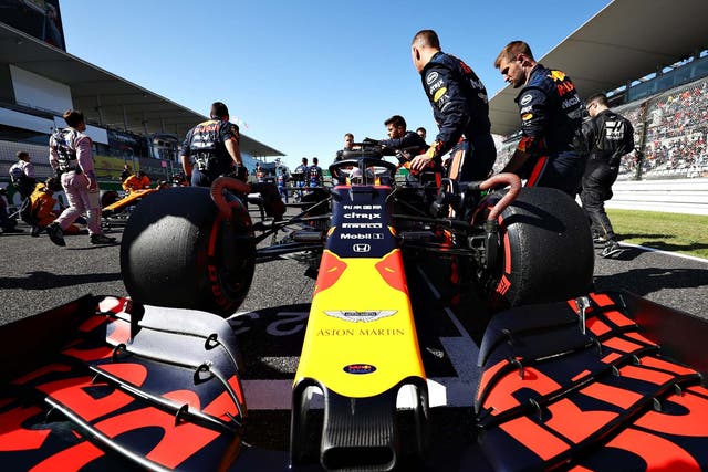 Max Verstappen lines up for Red Bull ahead of the Japanese Grand Prix