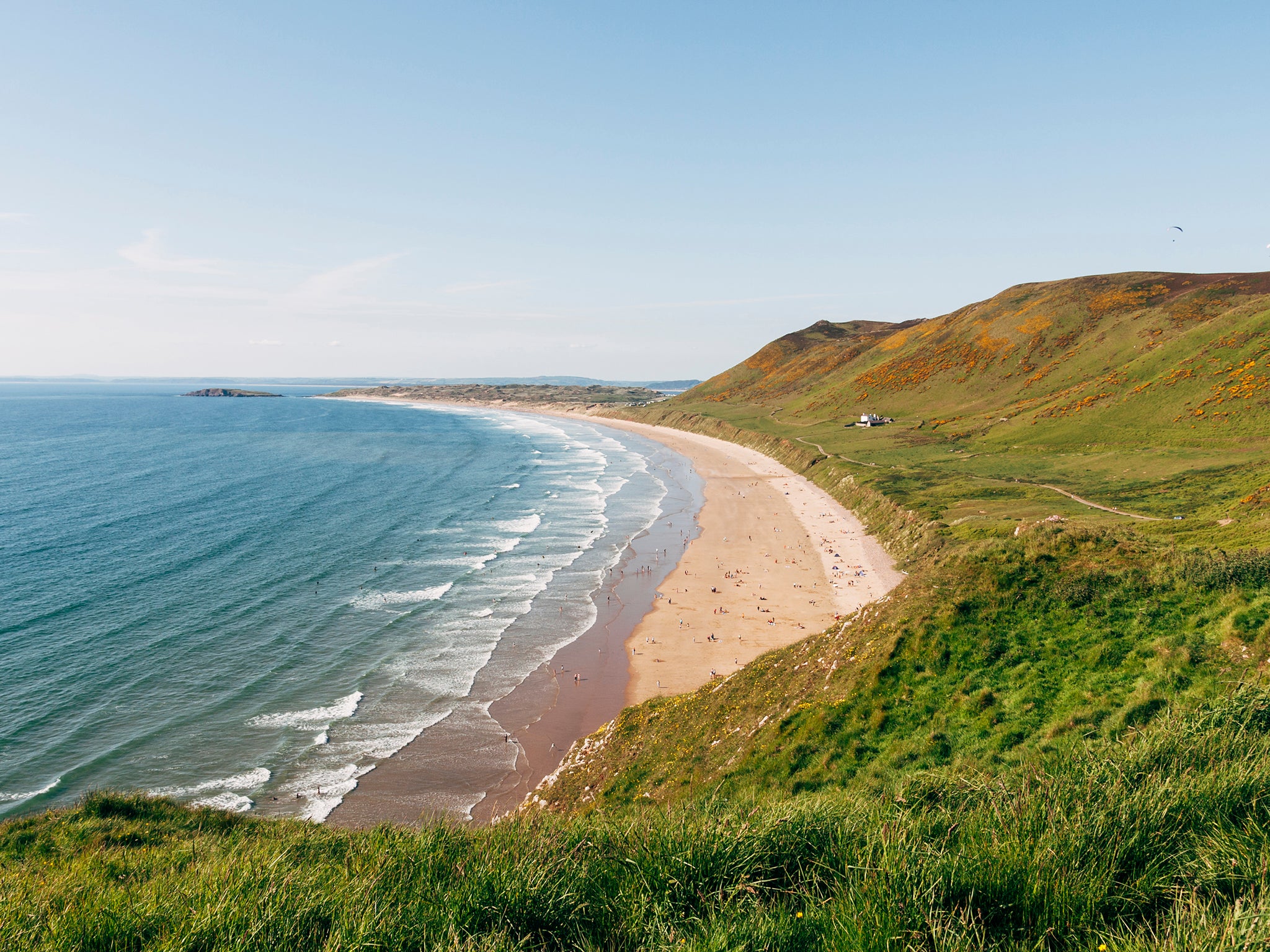 Rhossili Bay is designated as an area of outstanding natural beauty in the United Kingdom