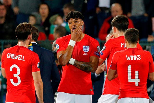 England's match with Bulgaria was temporarily stopped