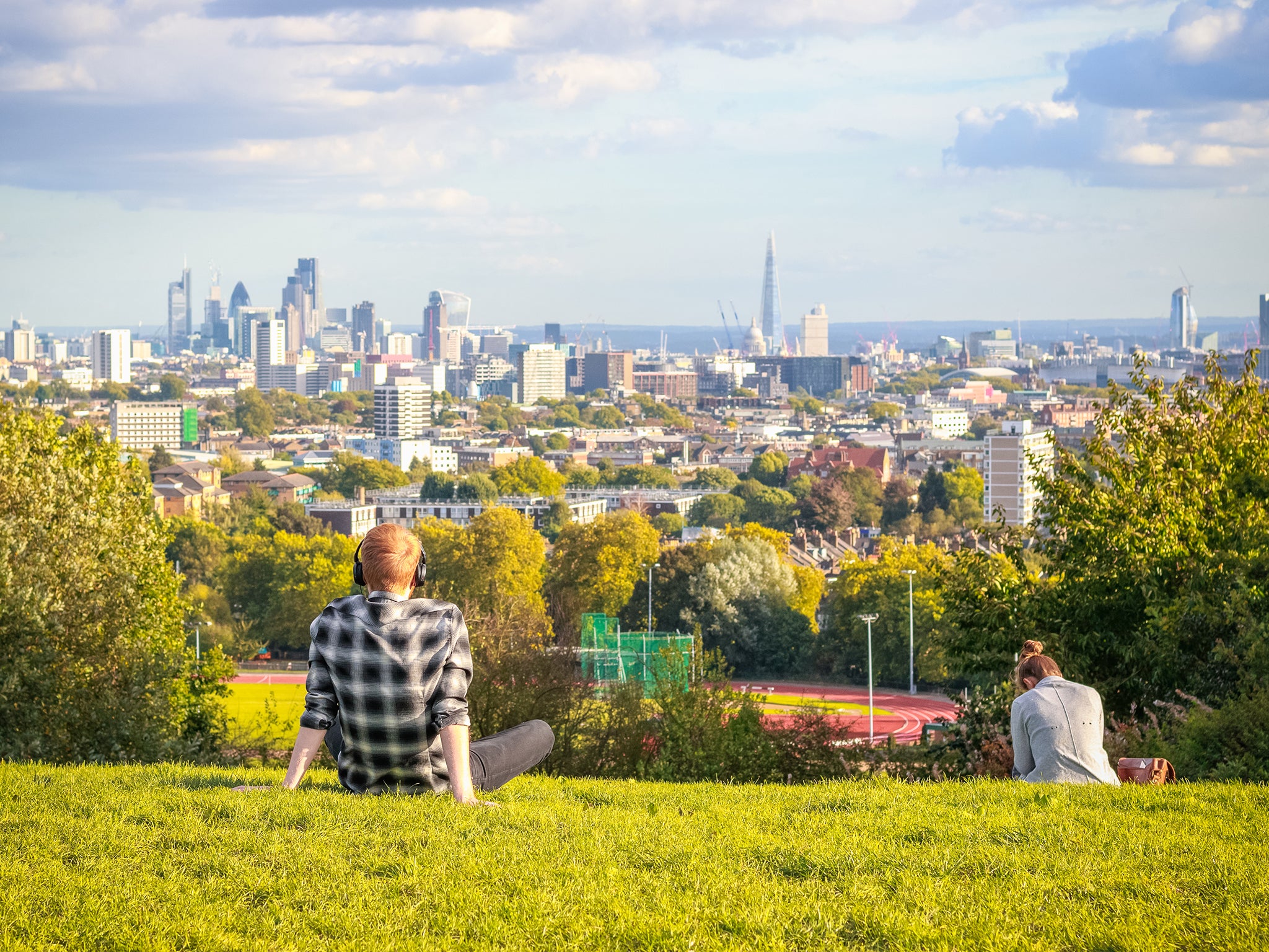 The London skyline as seen from Hampstead Heath