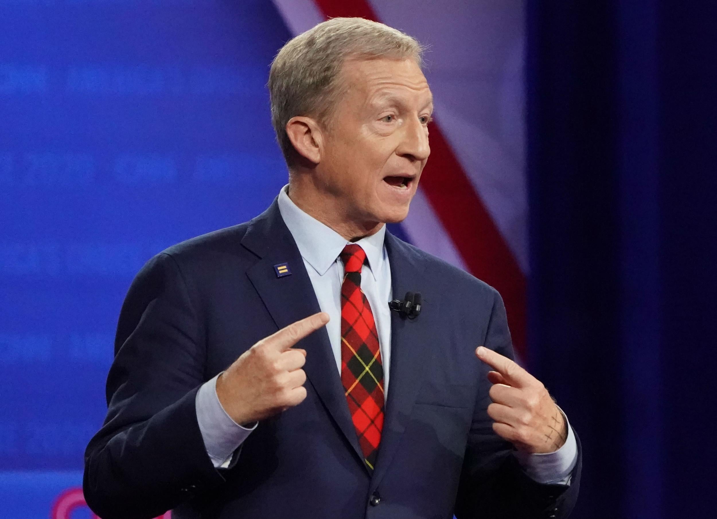 The 62-year-old billionaire was among 12 Democratic candidates debating in Ohio