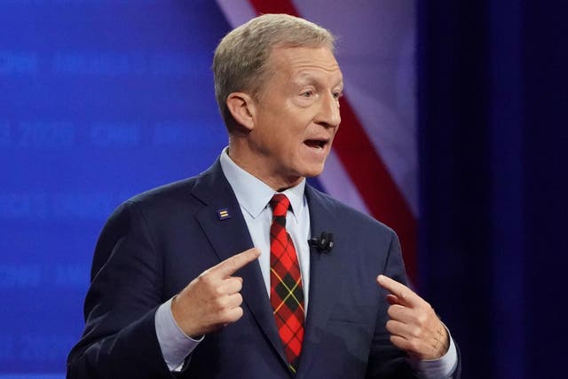 The 62-year-old billionaire was among 12 Democratic candidates debating in Ohio