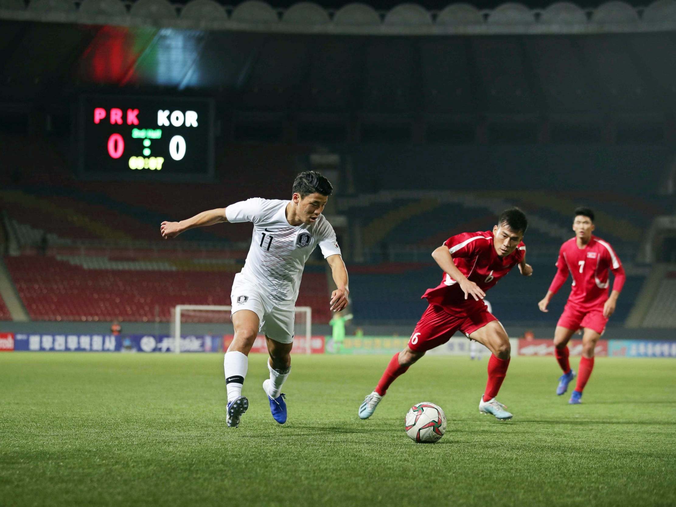 South Korea's Hwang Hee-chan in action