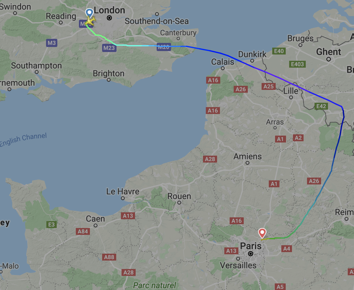 Inflight shutdown: after an engine failure flight LX359 from Heathrow was diverted to Paris rather than completing its journey to Geneva