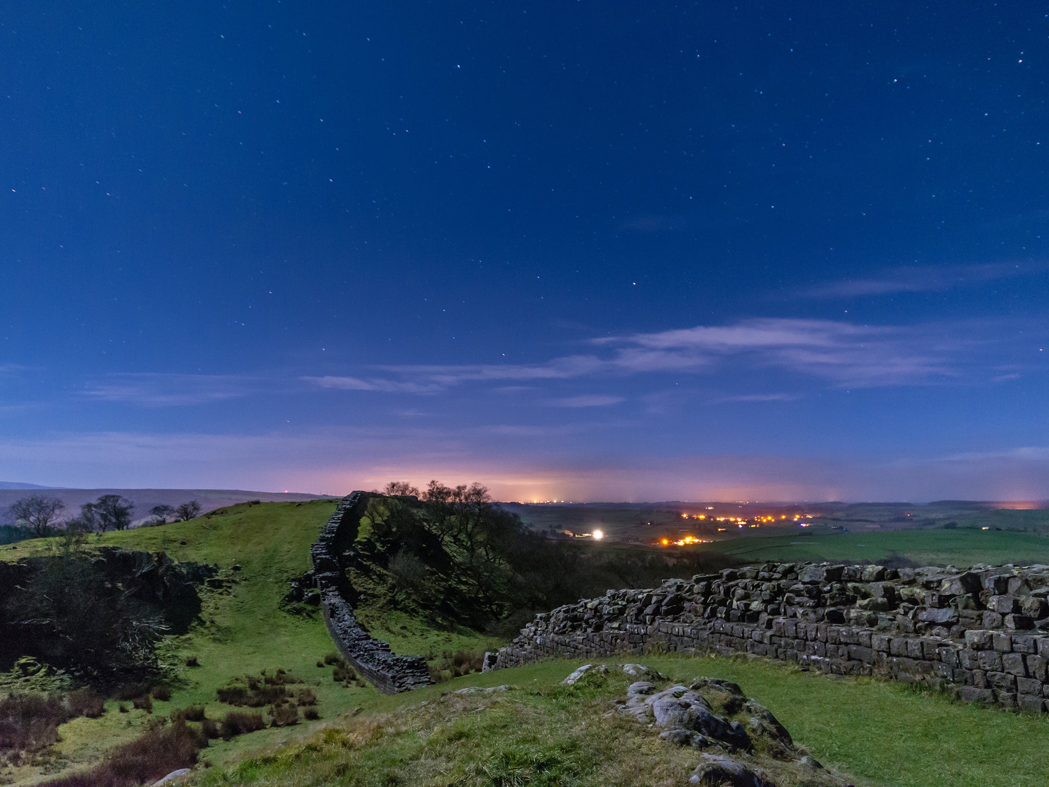 Hadrian's Wall was built by a force of 15,000 men over 73 miles