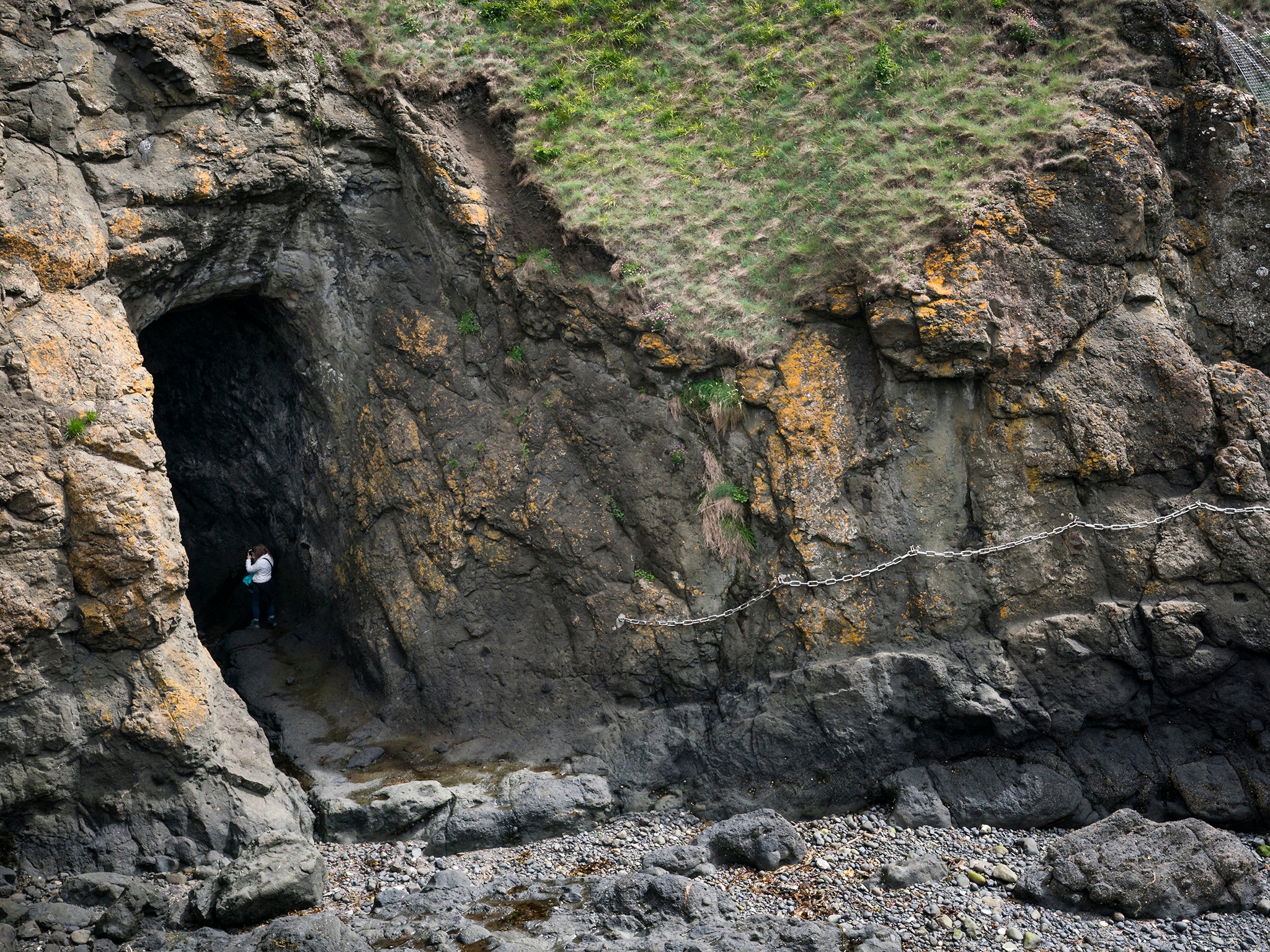 A cave near Kincraig Point on the Elie Chain Walk along the Fife Coastal Path (iStock)