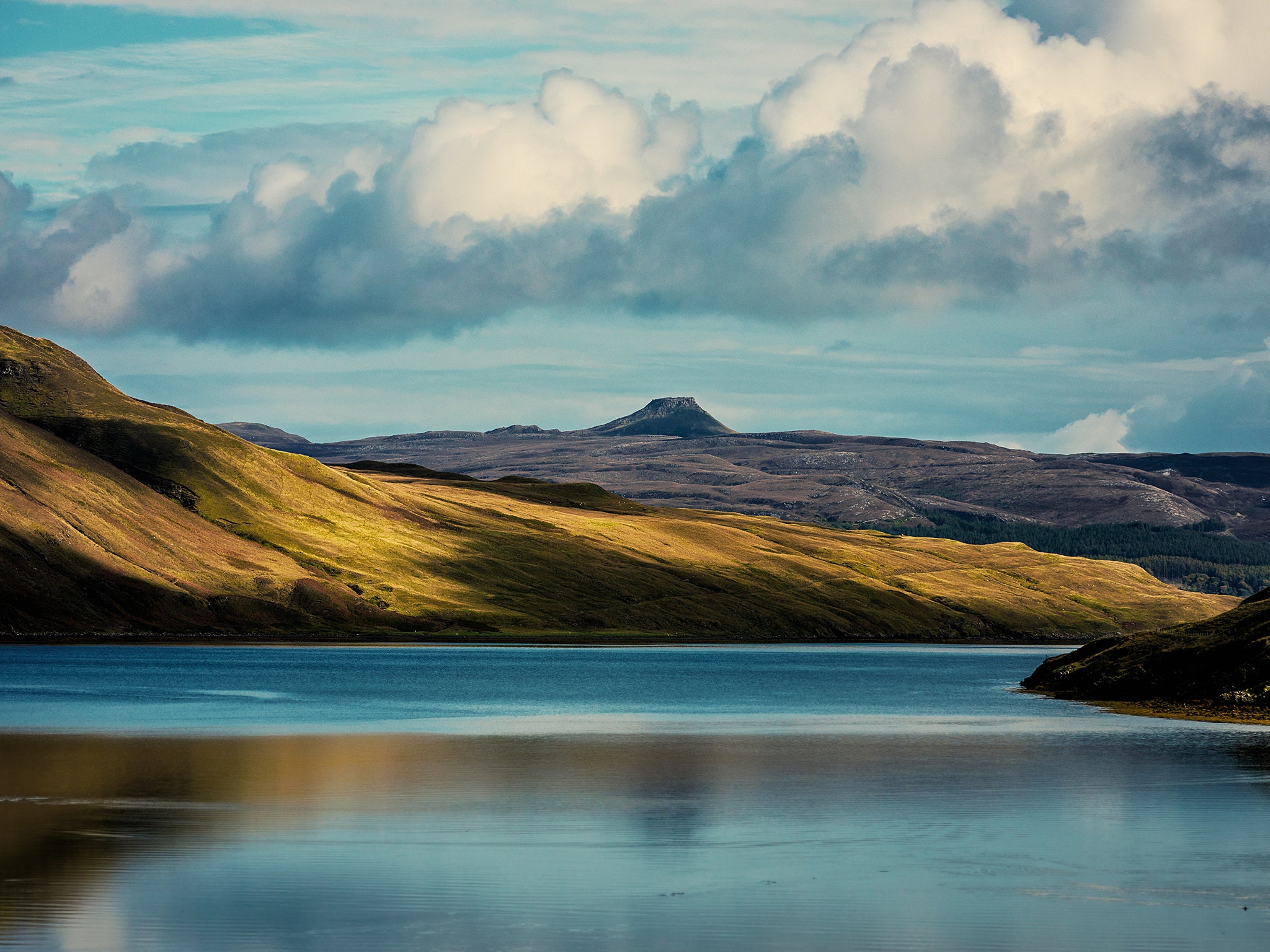 The blue waters of Loch Lomond, Scotland, along the West Highland Way