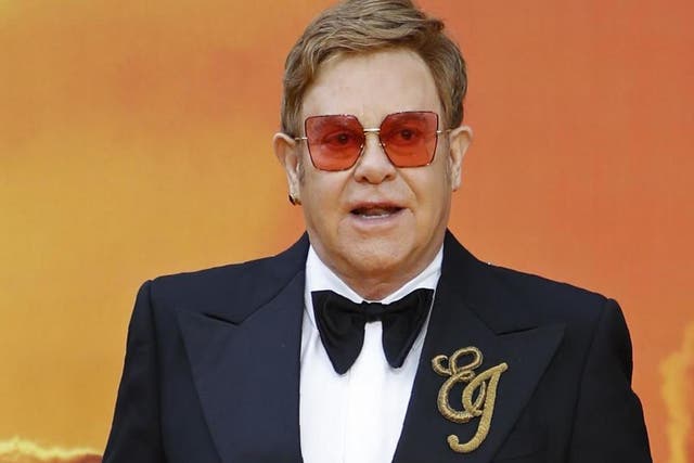 Elton John at the European premiere of The Lion King in London on 14 July, 2019