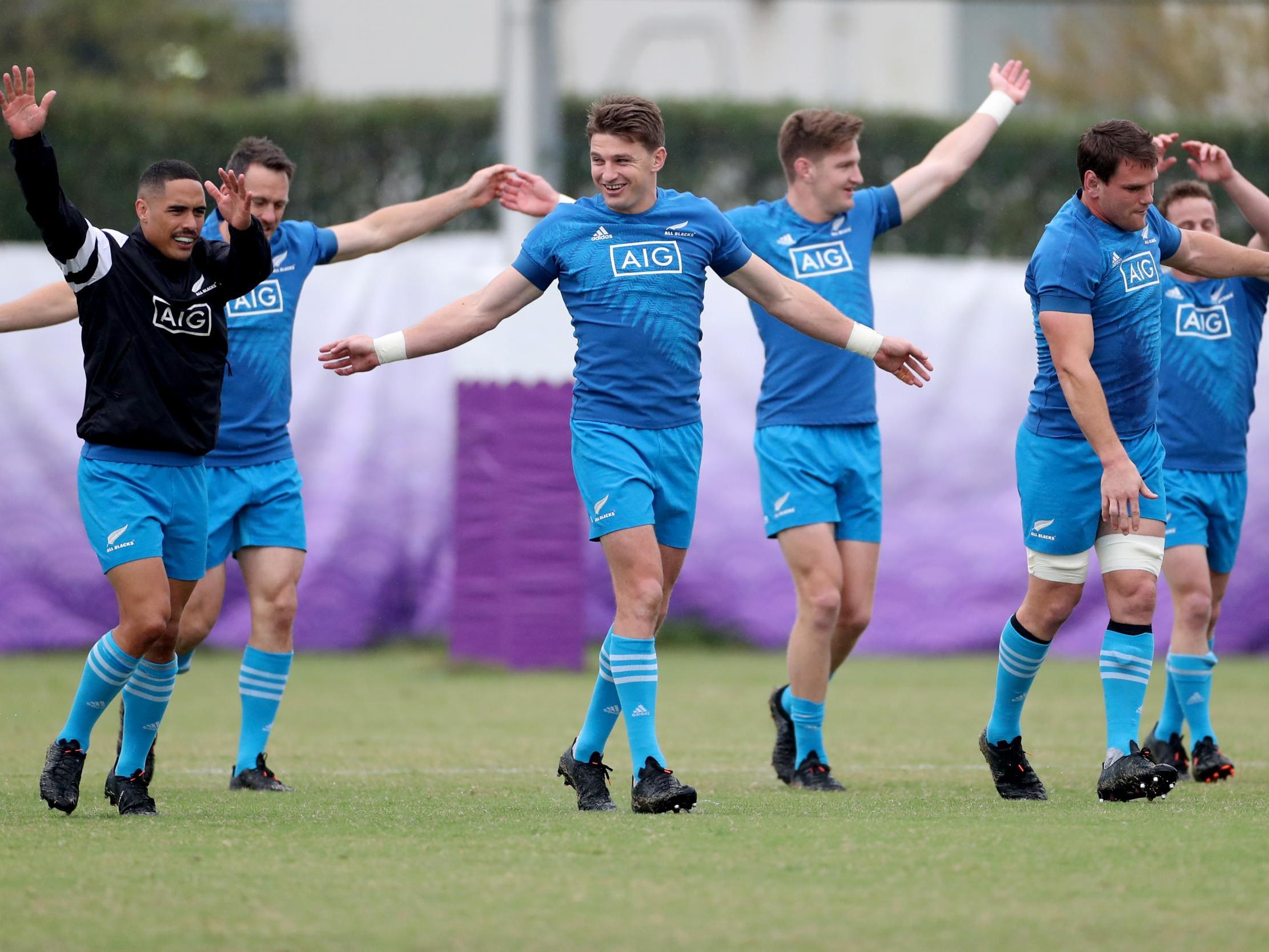 New Zealand in training ahead of their quarter-final showdown with Ireland