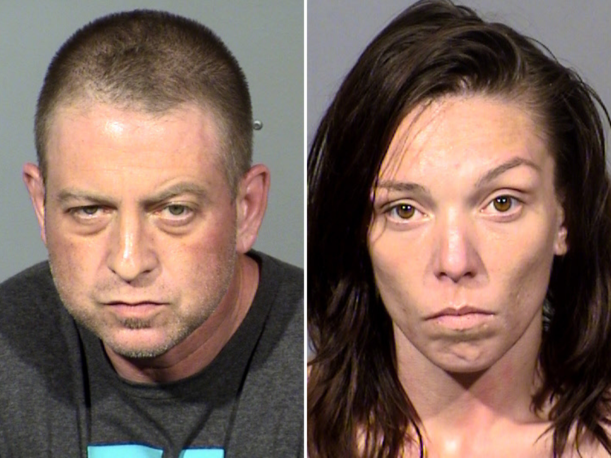 Christopher Prestipino (left) has been charged with murder and kidnapping, while Lisa Mort (right) faces charges for allegedly aiding a felony (Las Vegas Metropolitan Police Department )