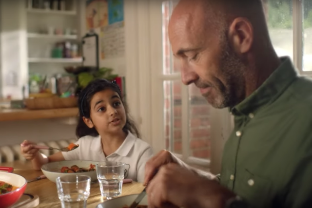 This advert featuring a father explaining why he is cooking vegetarian sausages for his daughter is 'demonising meat', according to the NFU