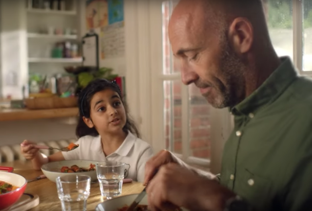 This advert featuring a father explaining why he is cooking vegetarian sausages for his daughter is 'demonising meat', according to the NFU