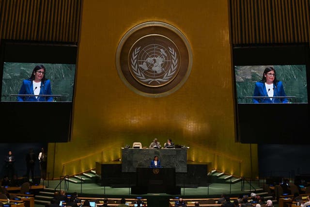 The vice president of Venezuela speaks at the UN General Assembly