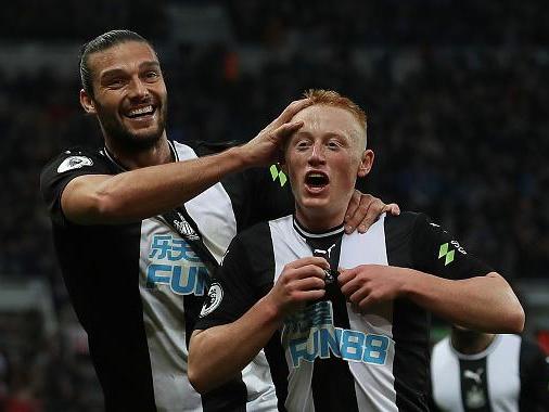 Matty Longstaff celebrates scoring for Newcastle