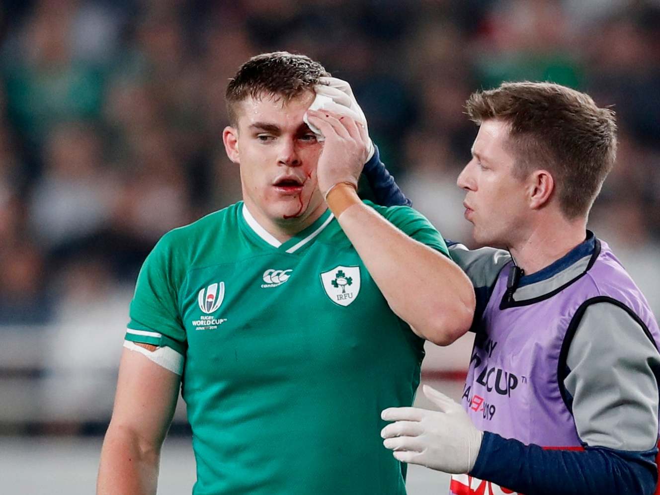 Garry Ringrose suffered a cut after a clash of heads