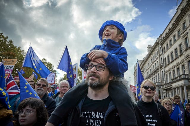 Second-referendum supporters at the People's Vote rally in London last month