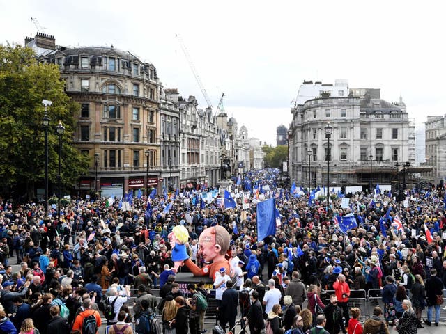 Protesters during the 'Together for the Final Say' march