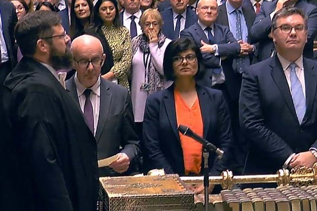 MPs voted by 322 to 306 on Saturday to withhold approval for the Brexit deal 