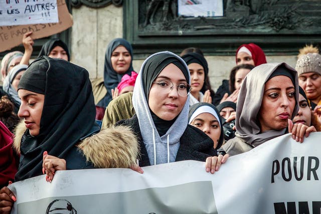 Protesters rallied in Paris against islamophobia following the incident