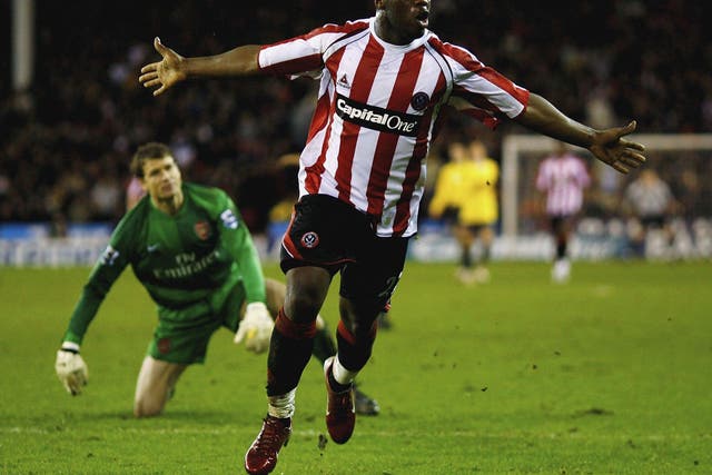 Christian Nade scored as Sheffield United beat Arsenal in 2006