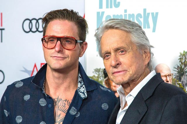 Cameron Douglas and Michael Douglas at a Netflix event in 2018